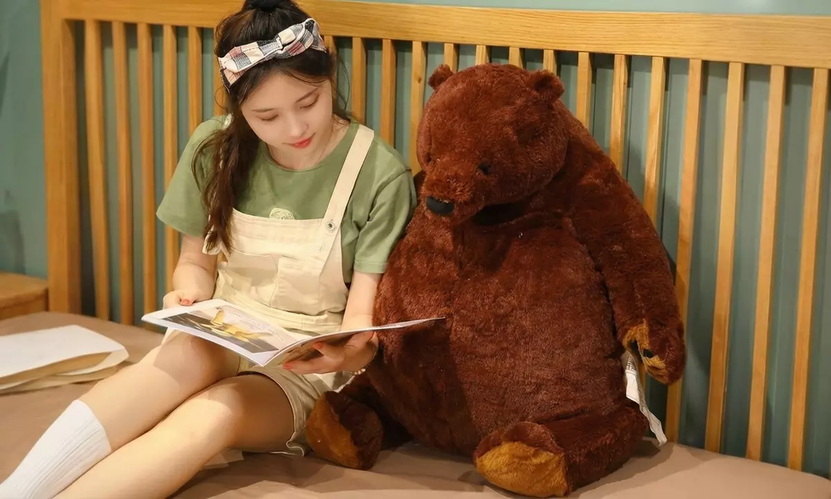 Ultra-Soft Realistic Plush Bear Pillow Toy