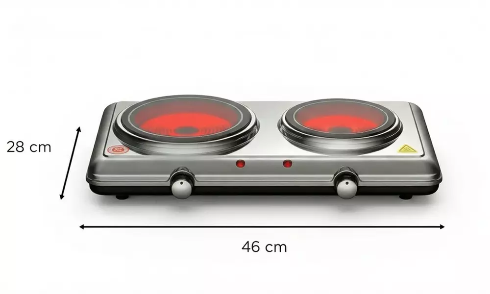 Elektrische kookplaat met dubbele kookplaat