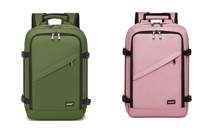 Image 1: Mochila de viaje tamaño cabina con espacio para portátil
