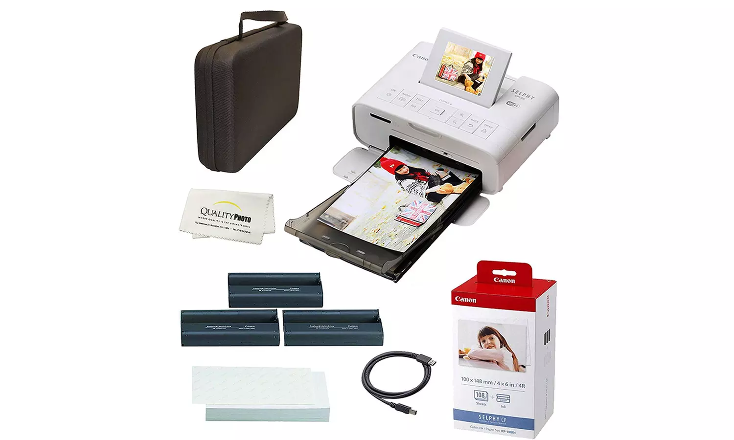 Canon SELPHY CP1300 Wireless Compact Photo Printer Bundle with Case - Second Medium