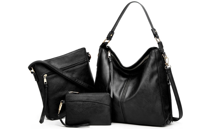 Image 8: Handtasche, Schultertasche und Geldbörse in Leder-Optik für Damen