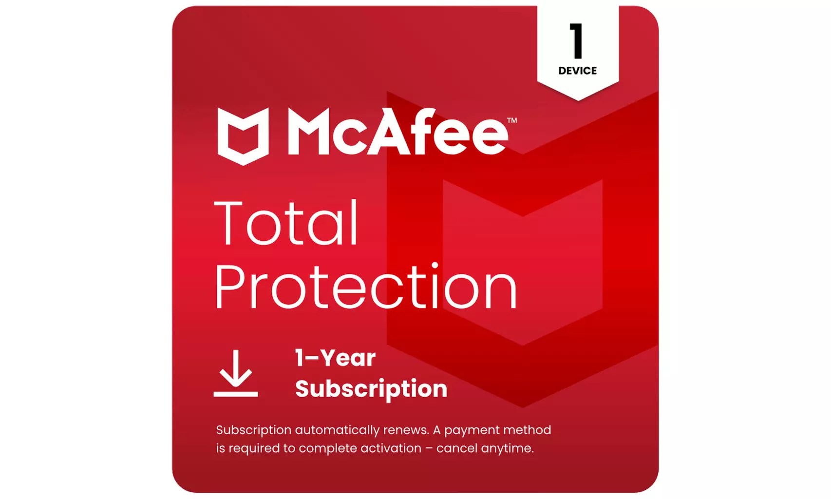 McAfee Total Protection 1, 5, or up to 10 Devices | 1-or 2-years