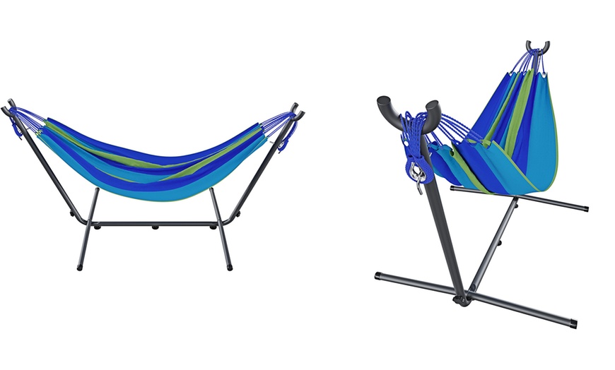 Image 4: Amaca da giardino con supporto in acciaio