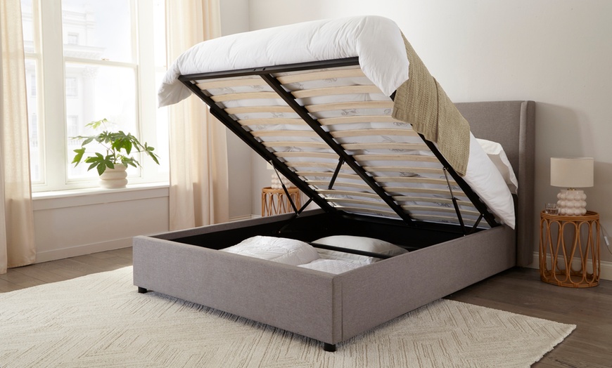 Image 9: DS Living Siena Winged Bed in Grey