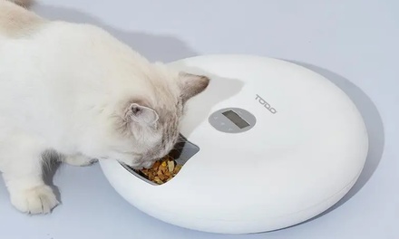 Automatic Pet Feeder Dog Cat Food Bowl Timer Pink - F6-PET-FEEDER-PNK