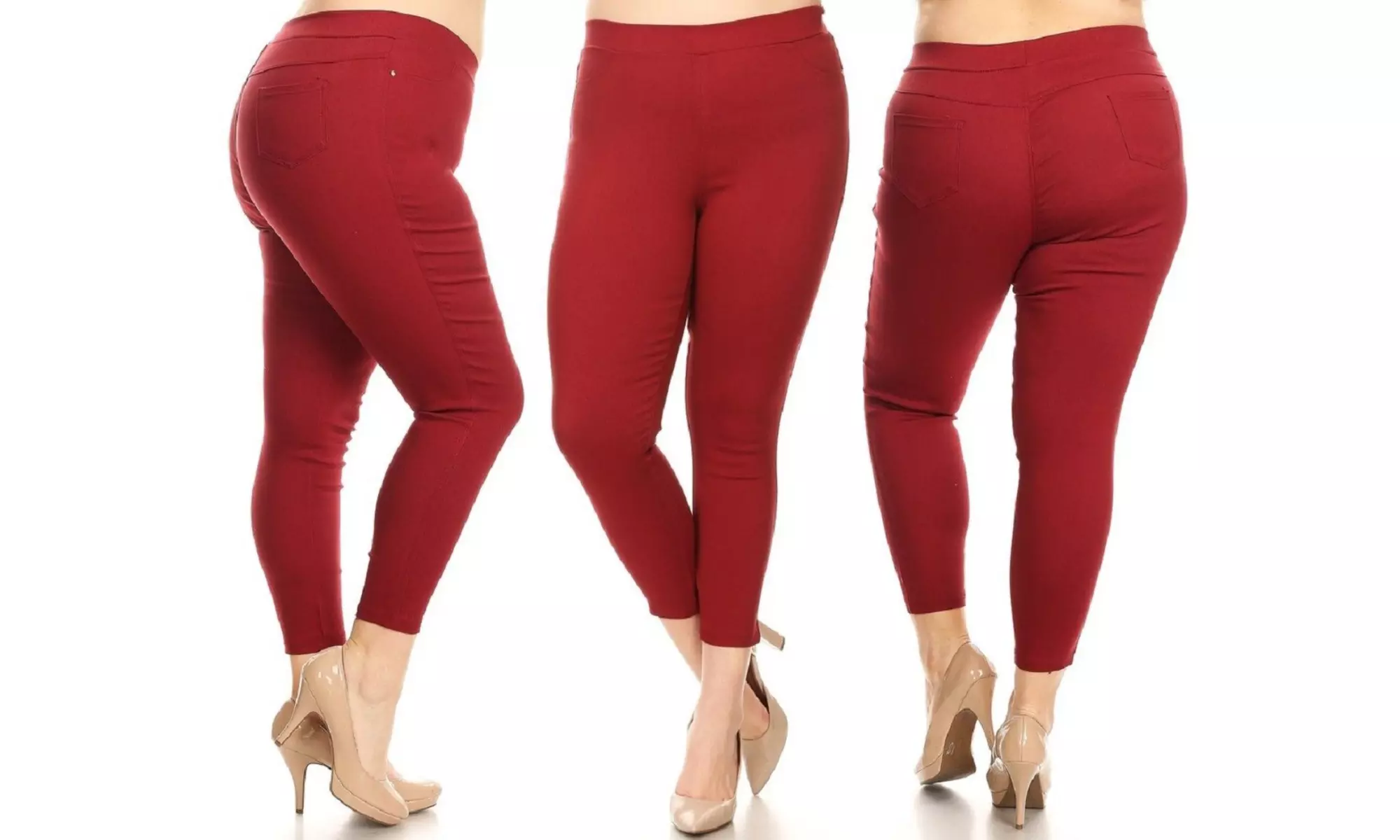 JVINI Women's High Waist Jegging Pull-On Stretch Pant With Plus Sizes