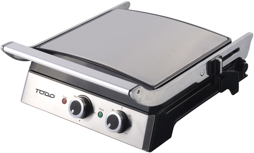 Image 3: TODO 2000W Sandwich Press Contact Health Grill Flat Grill Griddle