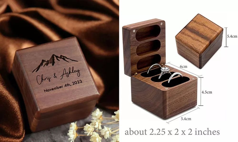 1 oder 2x personalisierbare Ring-Schatulle im Design nach Wahl