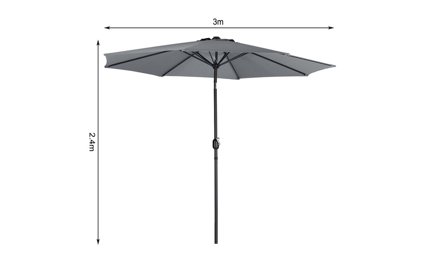 Image 7: 3M Garden Parasol with UV Protection and 360° Tilt 