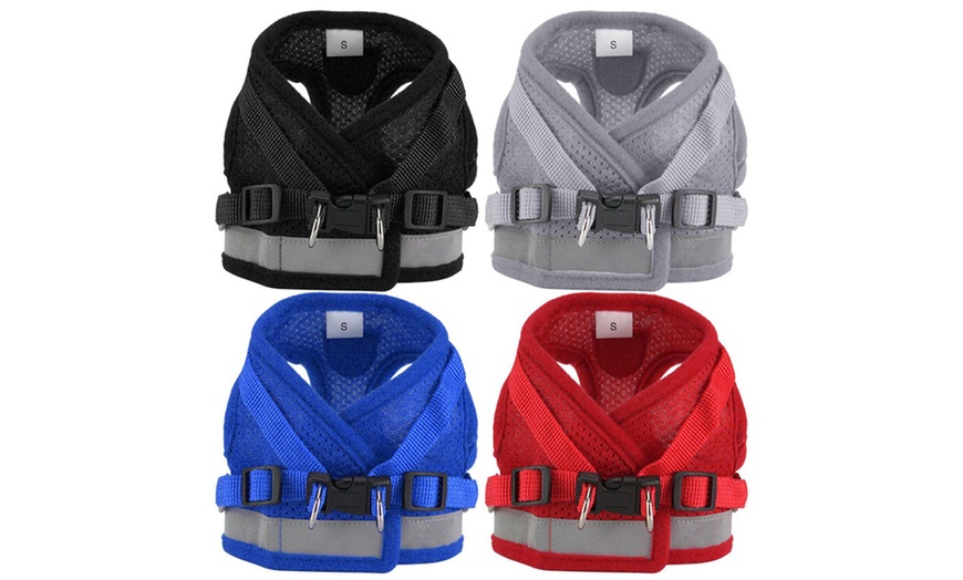 Image 4: No-Pull Hand Strap Dog Cat Vest With Dog Leash Pet Collar Adjustable Harness