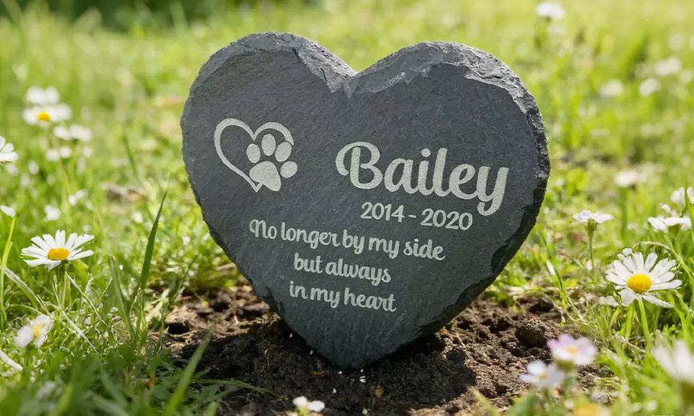 Personalized Pet Memorial Stones for Remembrance by Justyling | Custom Weatherproof Grave Markers (Up to 84% Off) - Image 6