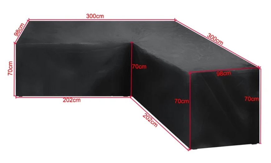 Image 5: Water Resistant L-Shape Outdoor Furniture Cover