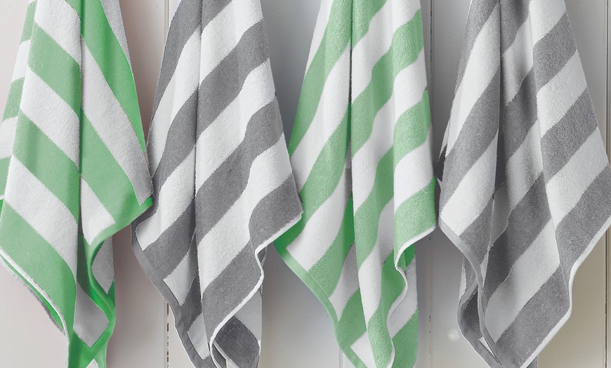 Image 9: 4 Pack Premium Cotton Cabana Beach Towel