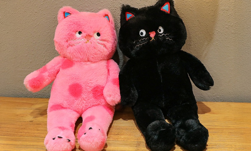 Image 1: Kawaii Spotted Cat Plush Toy