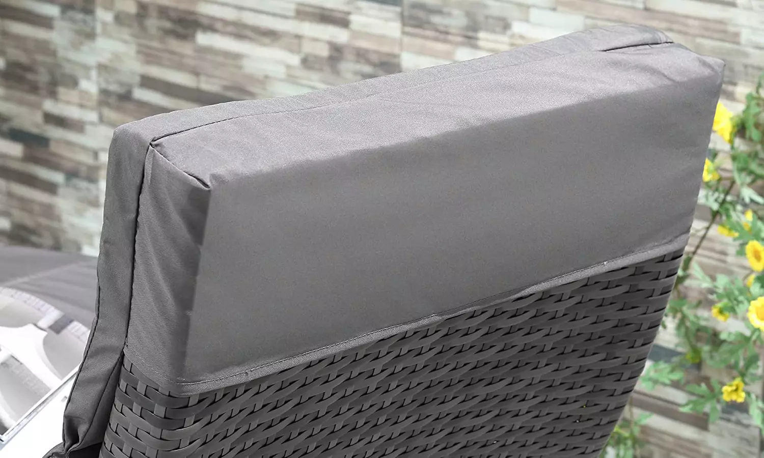 Outsunny Rattan Effect Sun Lounger