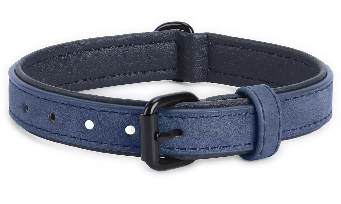 Adjustable Soft Leather Pet Dog Collar for Small Medium Large Dogs