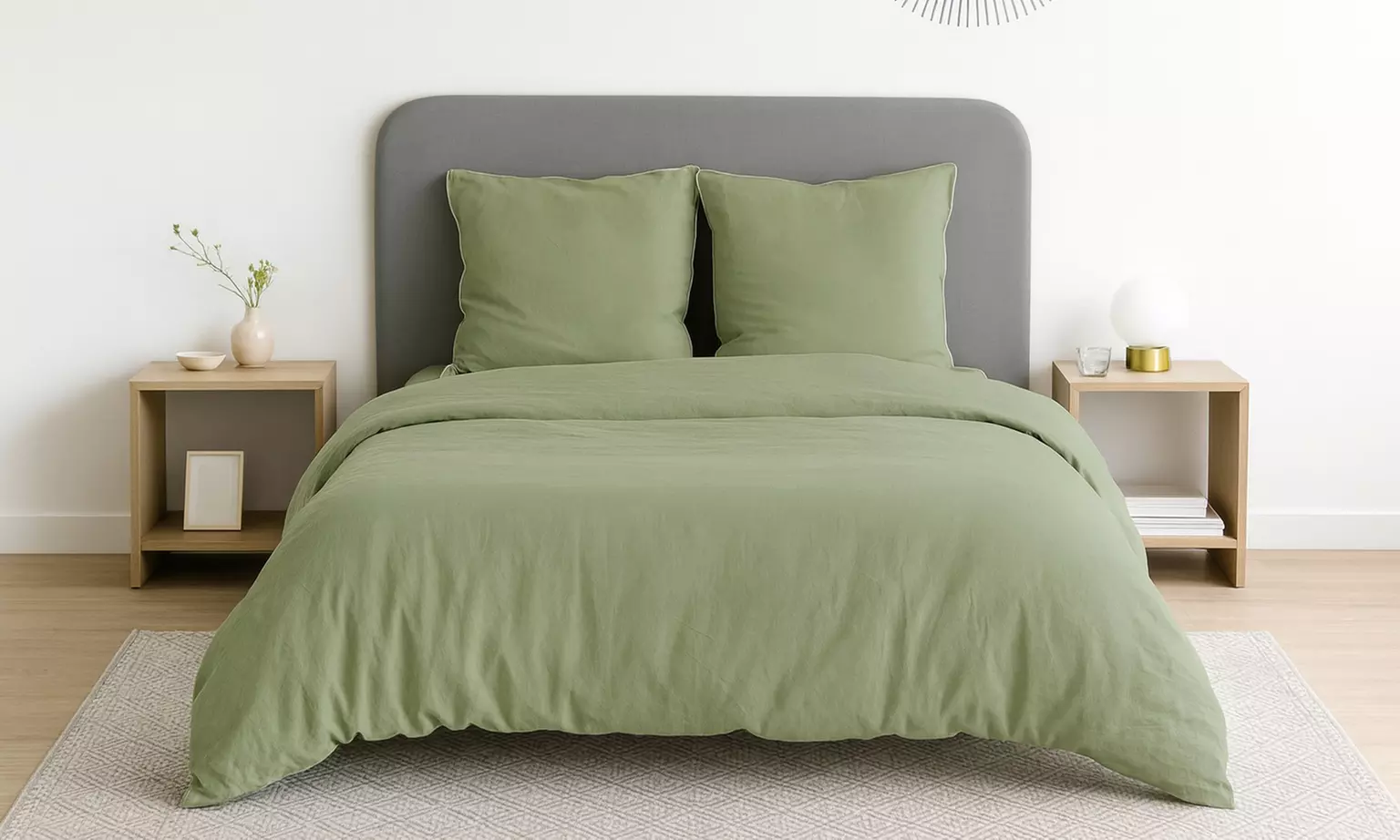 Parure de lit "Uni" micro lavée