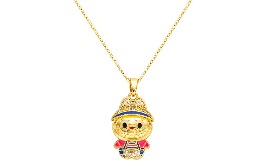 Image 7: BTS x Labubu Bejeweled Pendant Necklace