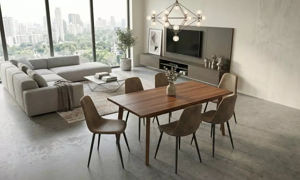 Set da 4 sedie da pranzo in ecopelle