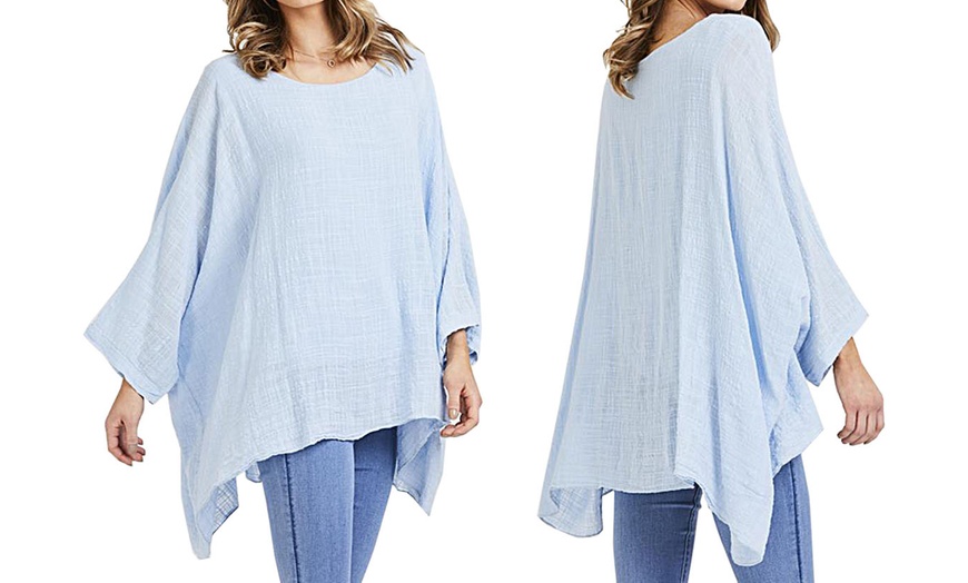 Image 4: Oversized Linen Kaftan Top