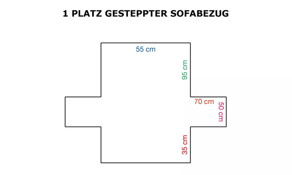 Zweifarbiger, gepolsterter Sofabezug