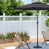 Image 14: Large 3m Black Rotating Outdoor Parasol with Multiple Base Styles