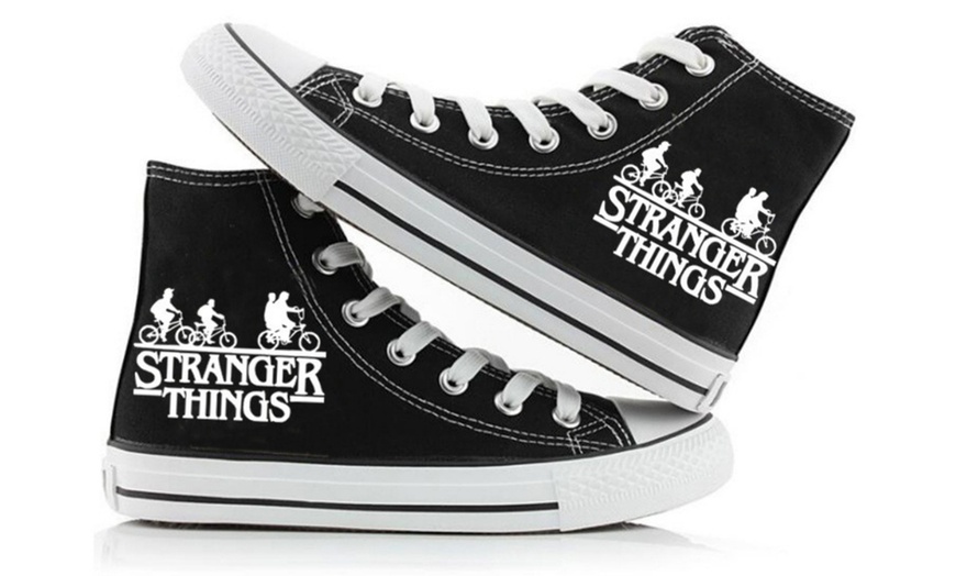 Image 4: Stranger Things Inspired Glow-in-the-Dark High-Top Trainers