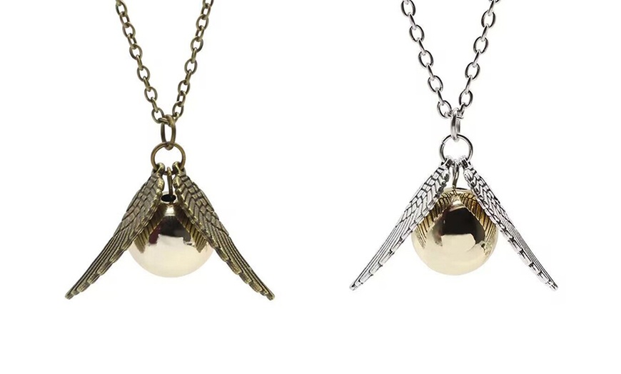 Image 4: Snitch Inspired Necklace and Bracelet Set