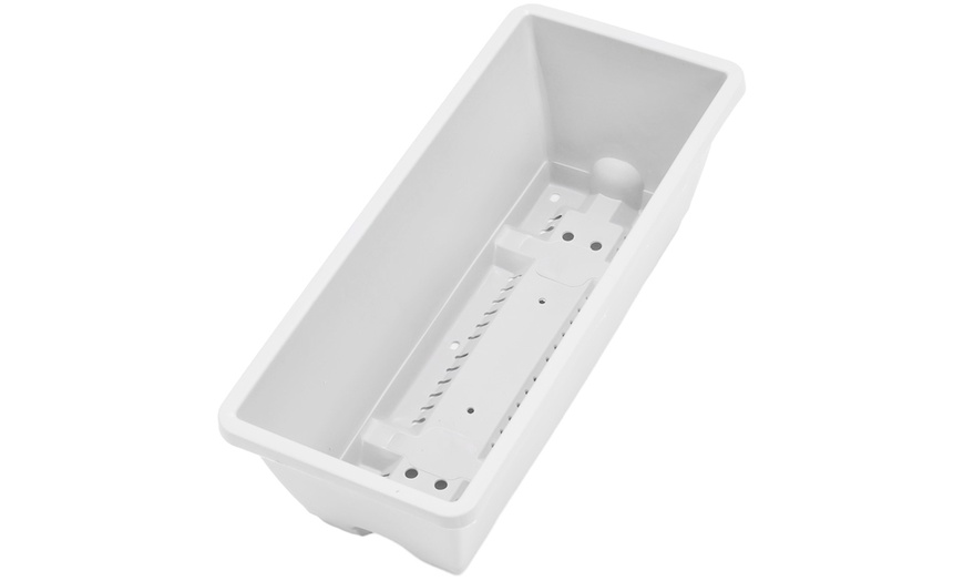 Image 3: Pack of Five Plastic Deep Garden Planters with Drainage Trays 