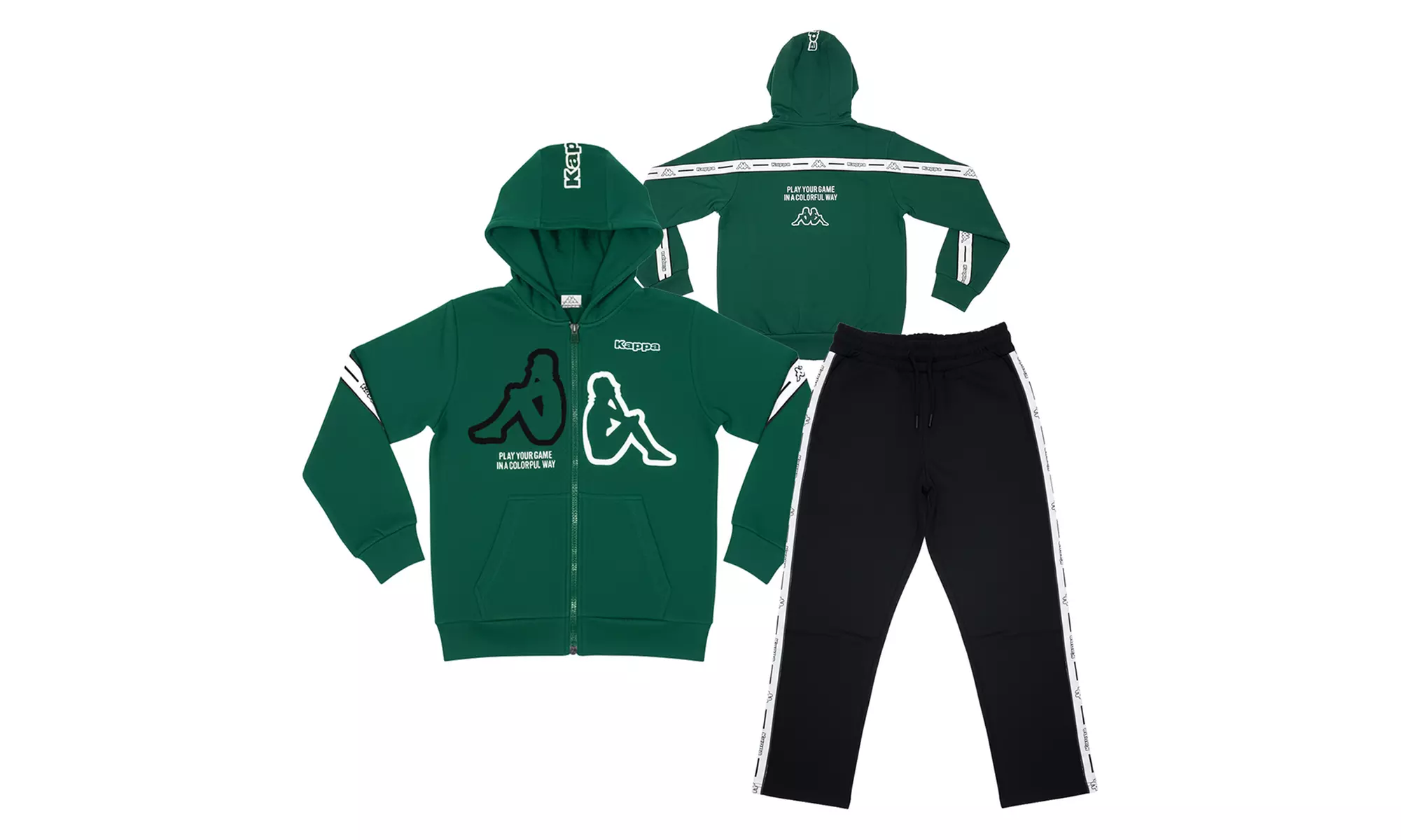 Tuta Kappa ragazzo in cotone felpato