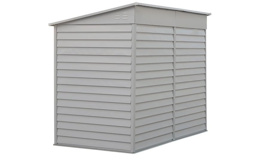 Image 5: Living And Home Steel Storage Shed with Lean-To Roof & Lockable Doors