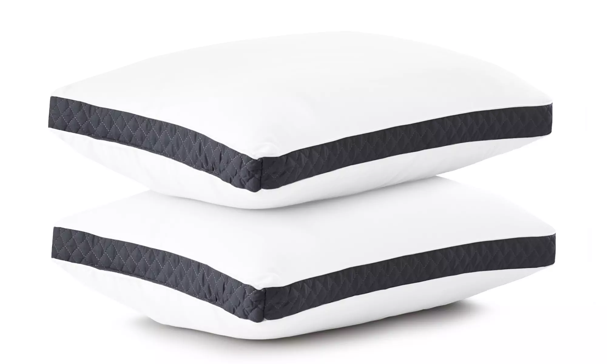 2Pack Gusseted Pillows - Microfiber Breathable Down Bed Pillow Pair by Lux Decor