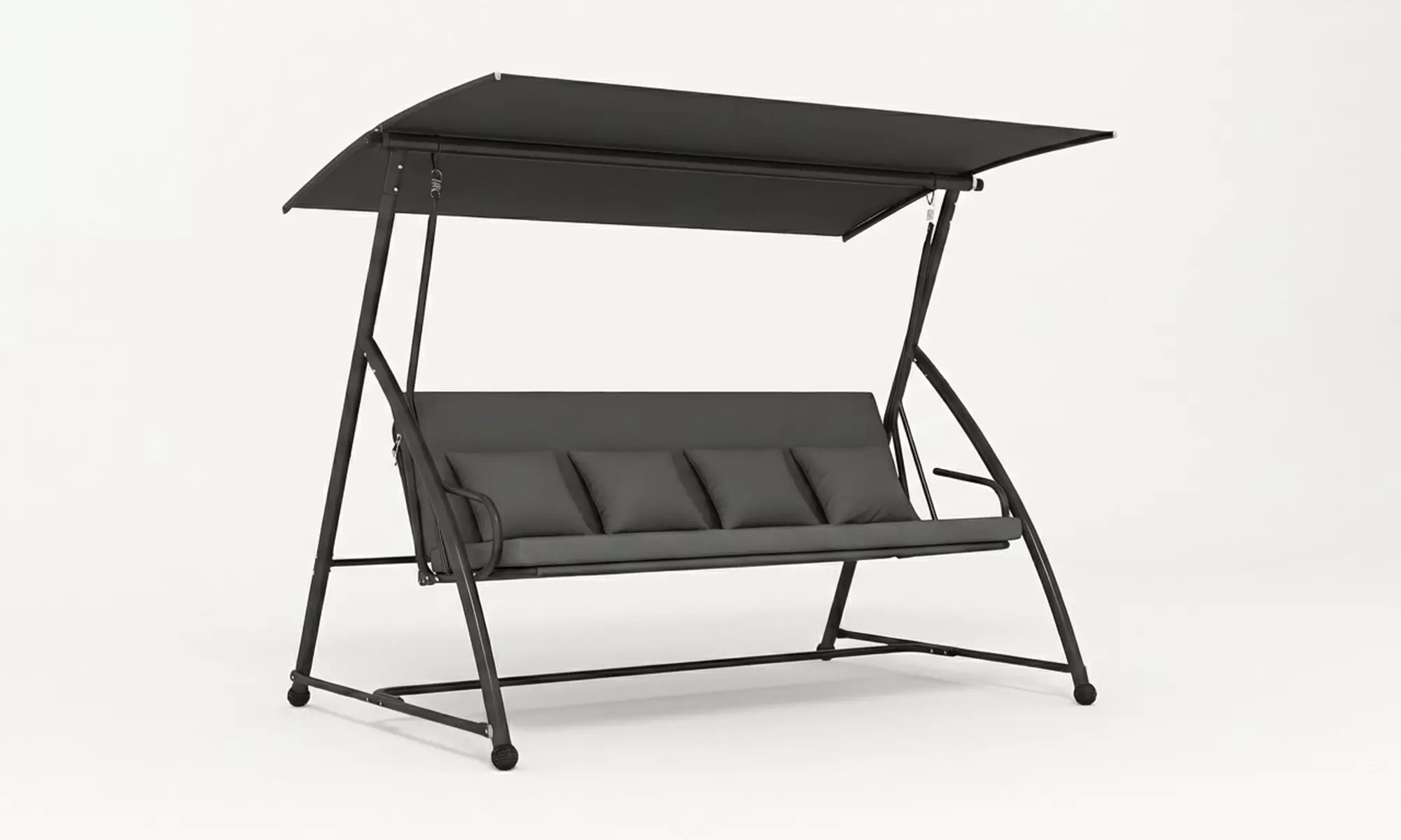 Outsunny 3-Seater Convertible Garden Swing Chair with Canopy