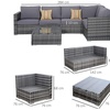 Image 6: 8 or 4 Seater Corner Rattan Garden Furniture Set with Table