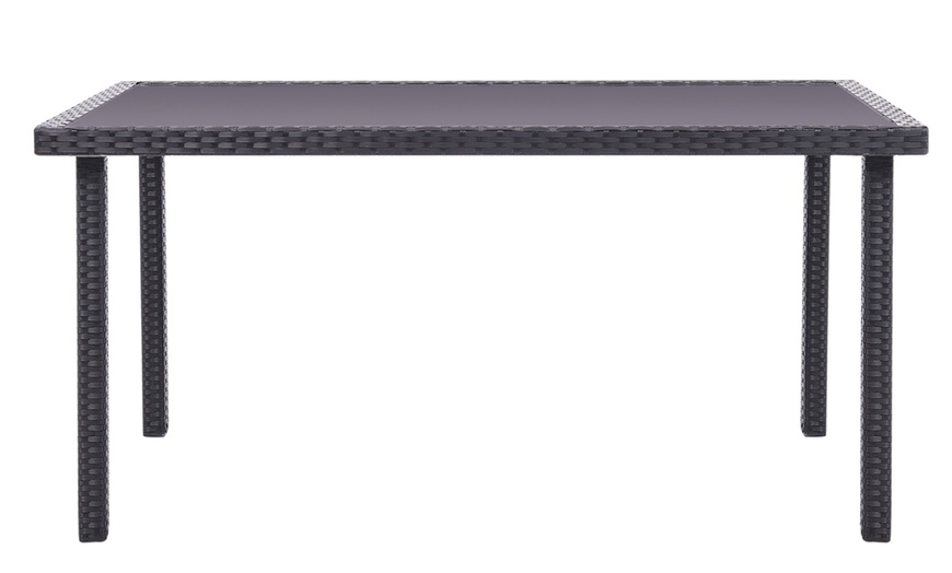 Image 40: Outdoor Garden Rattan Effect Tempered Glass Coffee Table with 6 Styles