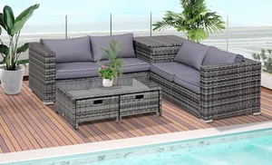 Outsunny Four-Piece Rattan-Effect Outdoor Furniture Set