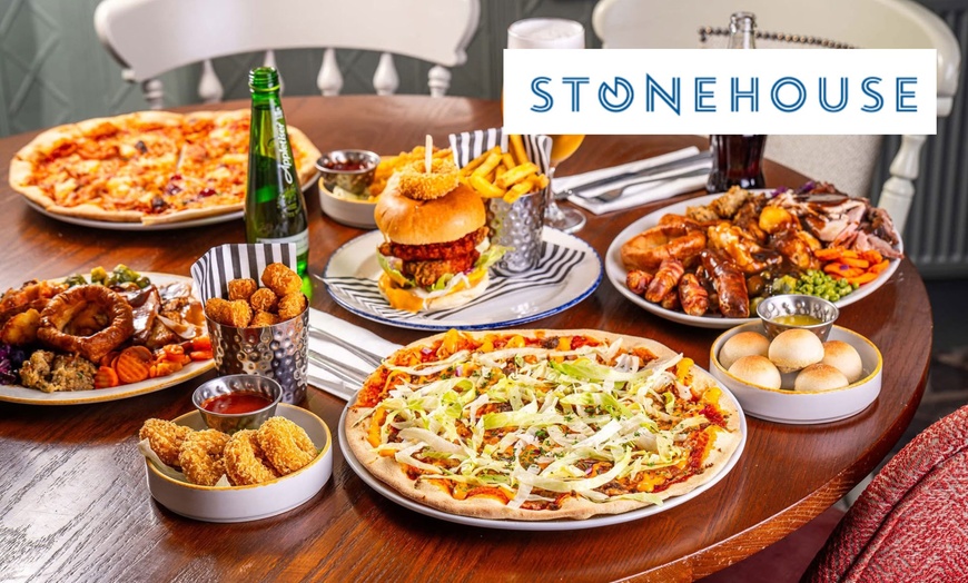 Image 1: Stonehouse Pizza & Carvery 2 Course for 2 & Up to 2 children 