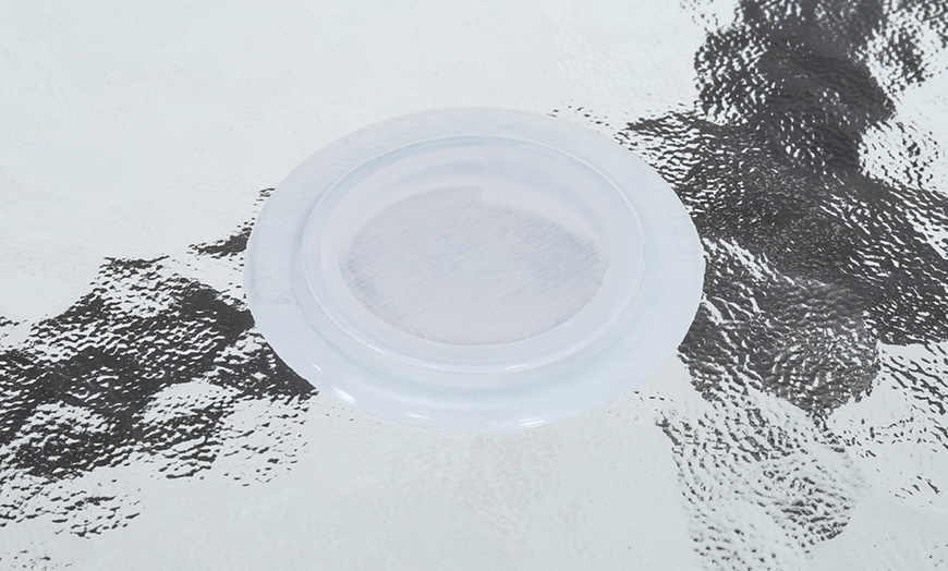 Image 27: Garden Rippled Tempered Glass Table Set