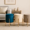 Image 1: Pouf en velours "Arturo" avec espace de rangement