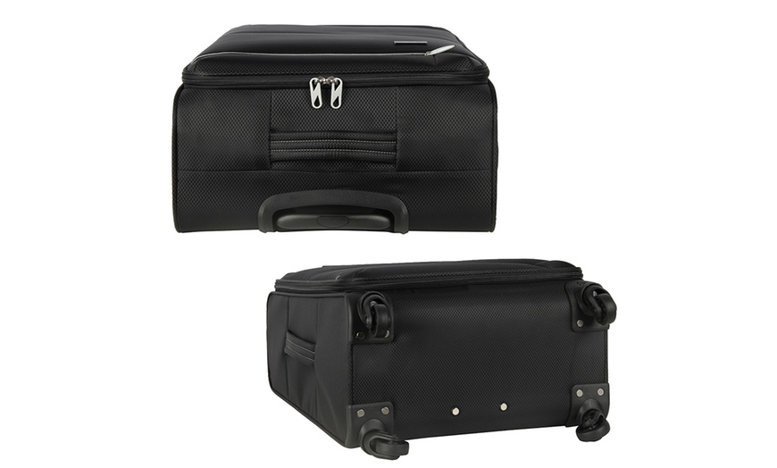 Image 4: Set of 3 Lightweight Luggage - 20'', 24'', 28'' Black Suitcases 
