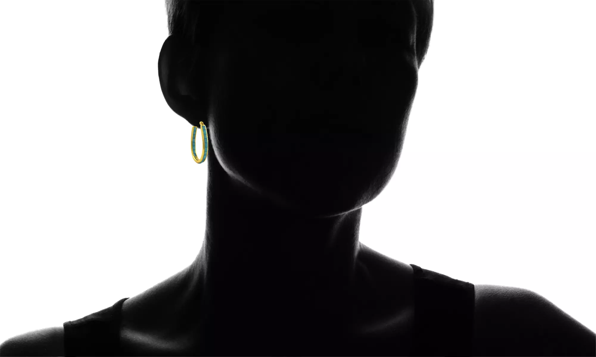 Emerald Cut Crystal Inside Out Hoops Plated In 18K Gold Plating