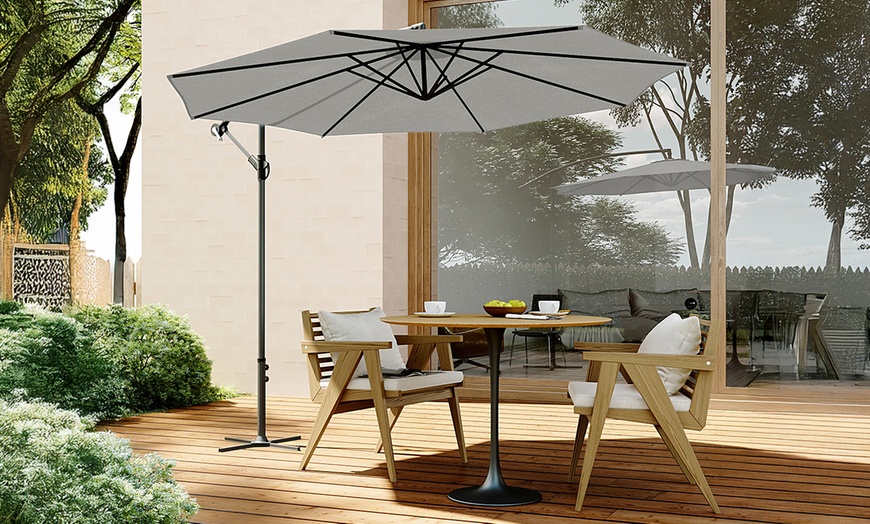Image 11: 3M Cantilever Parasol with Base 