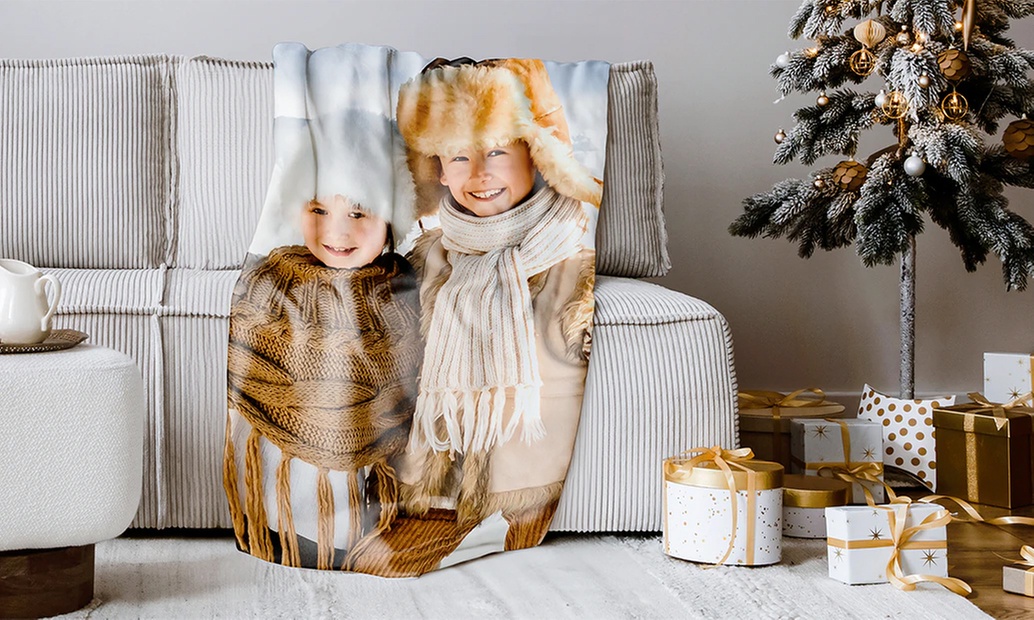Customized Photo Blankets in 3 Sizes & 3 Fabrics by Printerpix