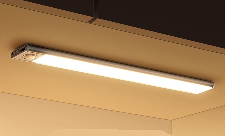 Image 1: Two Packs of Rechargeable Motion Sensor Under-Cabinet Lights