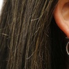 Image 3: Sterling Silver Diamond Cut Etched Hoop Earrings 20mm-35mm Options