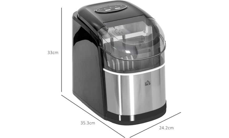 Image 5: HomCom 12kg Countertop Ice Machine with Scoop
