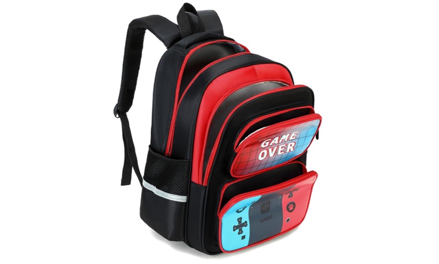 Image 4: 3-Piece Gamer School Backpack Set; Water-Resistant and Spacious Design