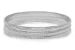 Stainless Steel Set of 3 Slip-On Bangles with Wheat Design by Steeltime - Second Medium