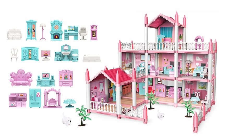 Image 8: Deao Dream House Doll Set, Fully Furnished for Imaginative Play