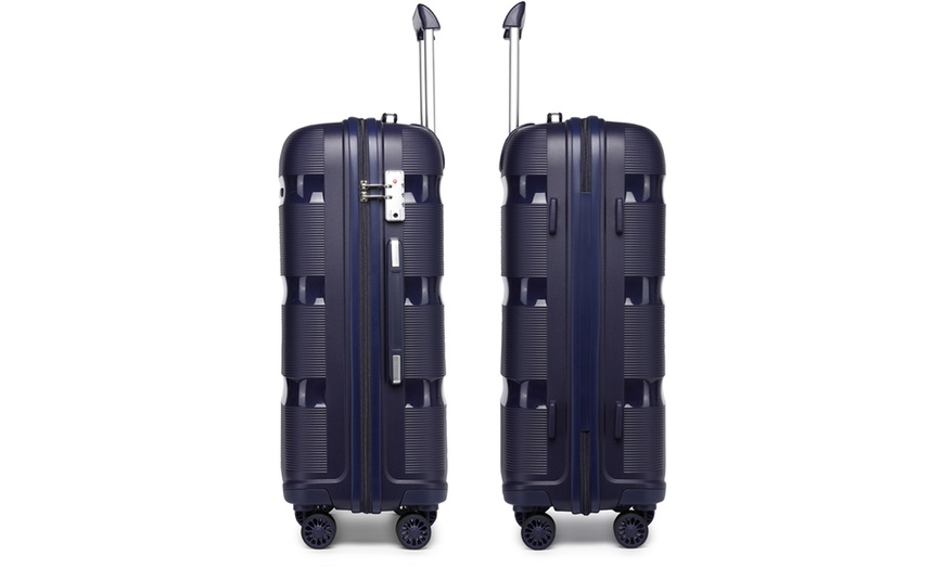 Image 27: KONO Three-Piece PP Hard Shell Suitcases With TSA Lock